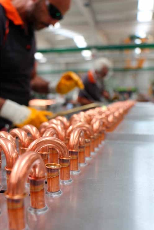 Heat exchanger copper tubing detail