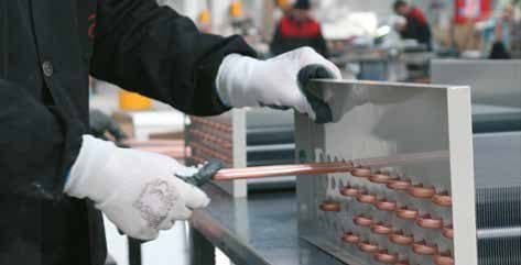 Copper tubing line during assembly
