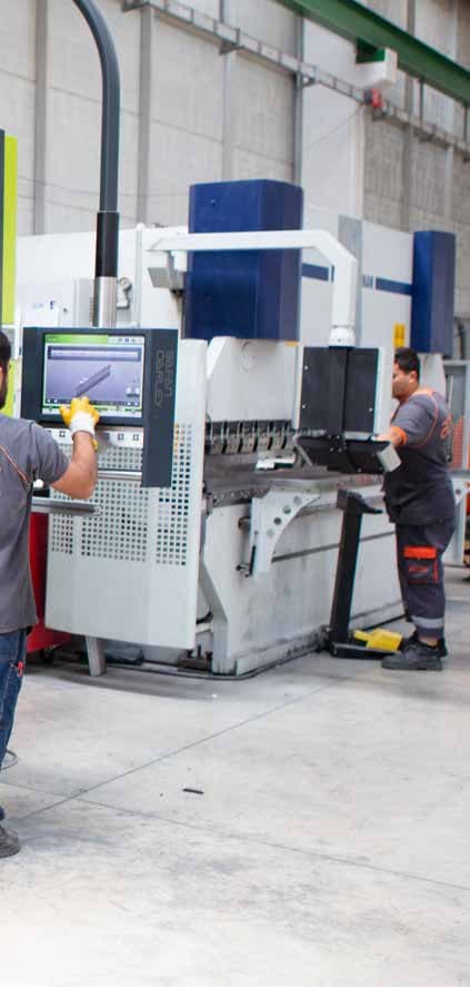 Brake press operation with control panel